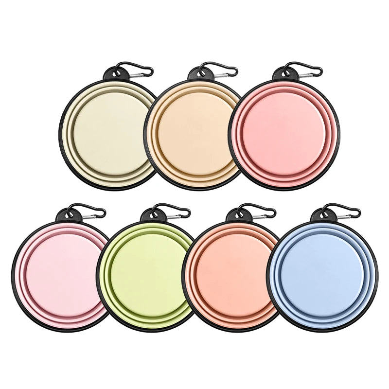 Macaron Color Portable Collapsible  Dog Bowl