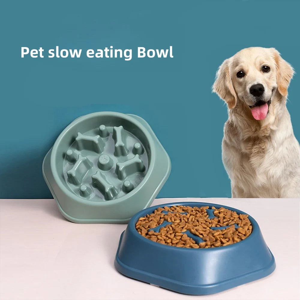 Pet Dog Slow Feeder Bowl Fat Help Healthy Safe PP Bowls Non-slip Anti-choking Puppy Food Container Feeding Bone Dish Bowl