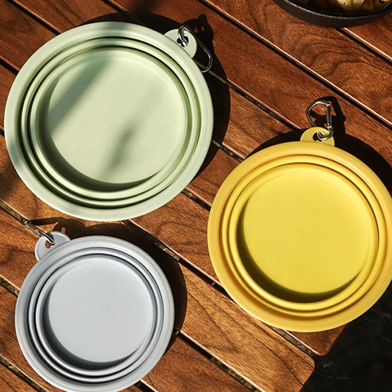 Macaron Color Portable Collapsible  Dog Bowl