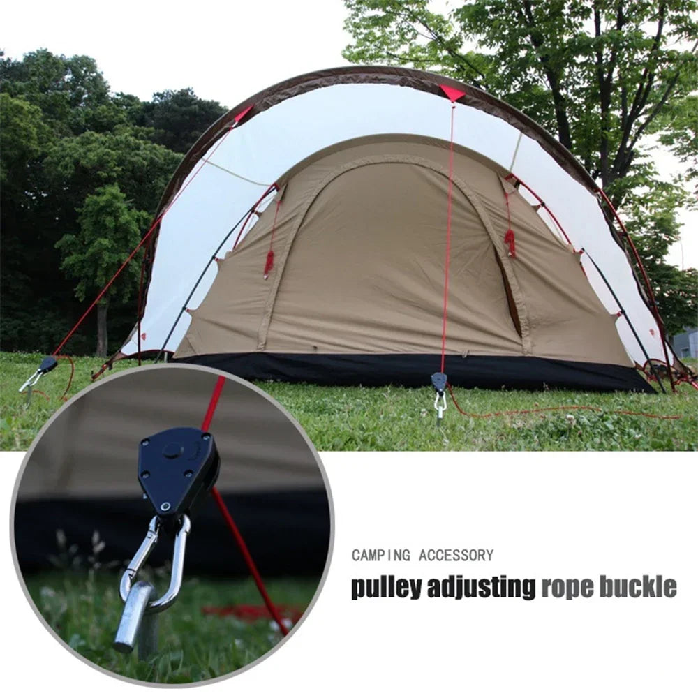 Pulley Ratchets Kayak and Canoe Boat Bow Stern Rope Lock Tie Down Strap 1/8 Inch Heavy Duty Adjustable Rope Hanger Camping Gear