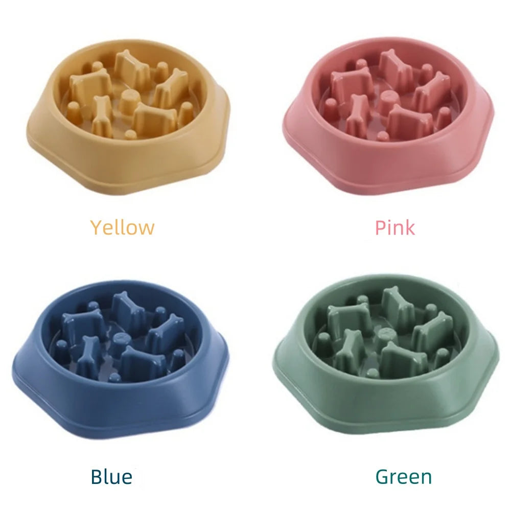Pet Dog Slow Feeder Bowl Fat Help Healthy Safe PP Bowls Non-slip Anti-choking Puppy Food Container Feeding Bone Dish Bowl