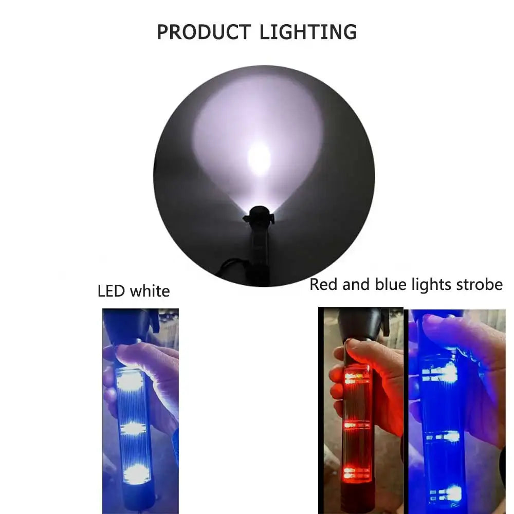New 3W Solar Power LED Flashlight Hammer Glass Breaker Torch Light Magnet Survival Tool for Camping Outdoor Car Home Emergency