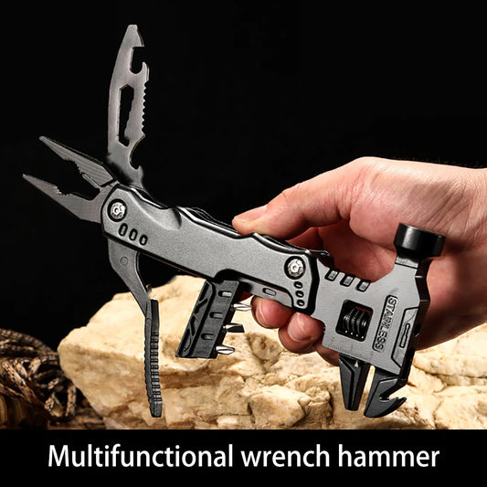 Survival Folding Pliers Multi Functional Knife Universal  Wrench Hammer Multitool Pocketknife Tools Bucket Camping Supplies