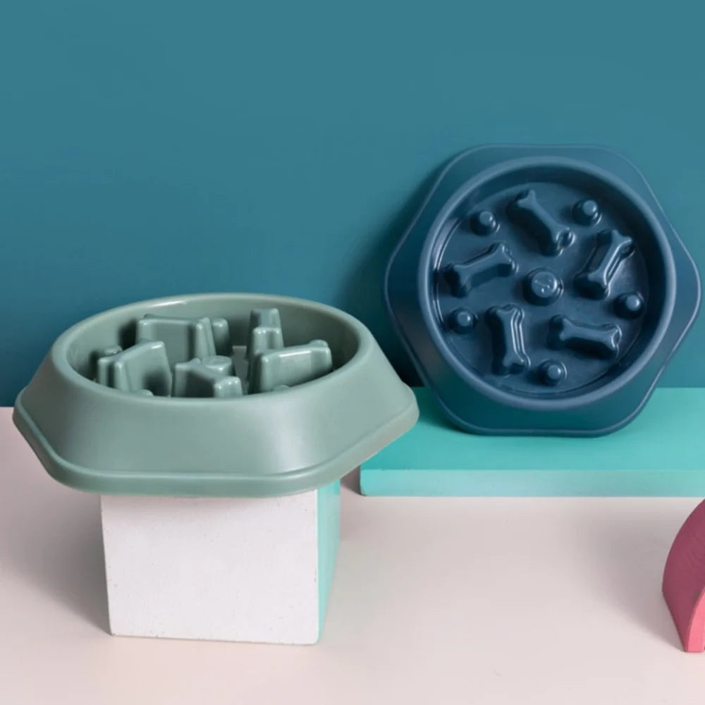Pet Dog Slow Feeder Bowl Fat Help Healthy Safe PP Bowls Non-slip Anti-choking Puppy Food Container Feeding Bone Dish Bowl